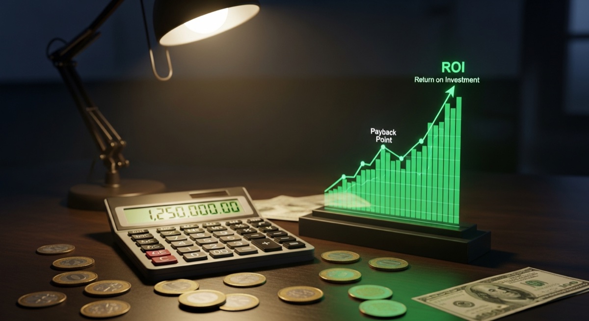 ROI calculation showing AI automation payback period