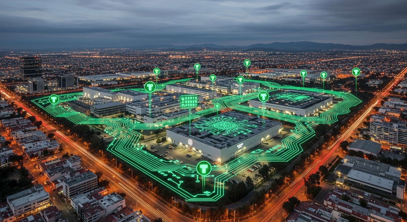 Puebla industry clusters with digital AI connections